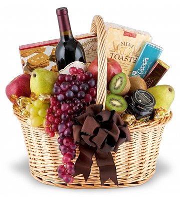 basket fruit gift wine delivered delivery spare elegance fresh